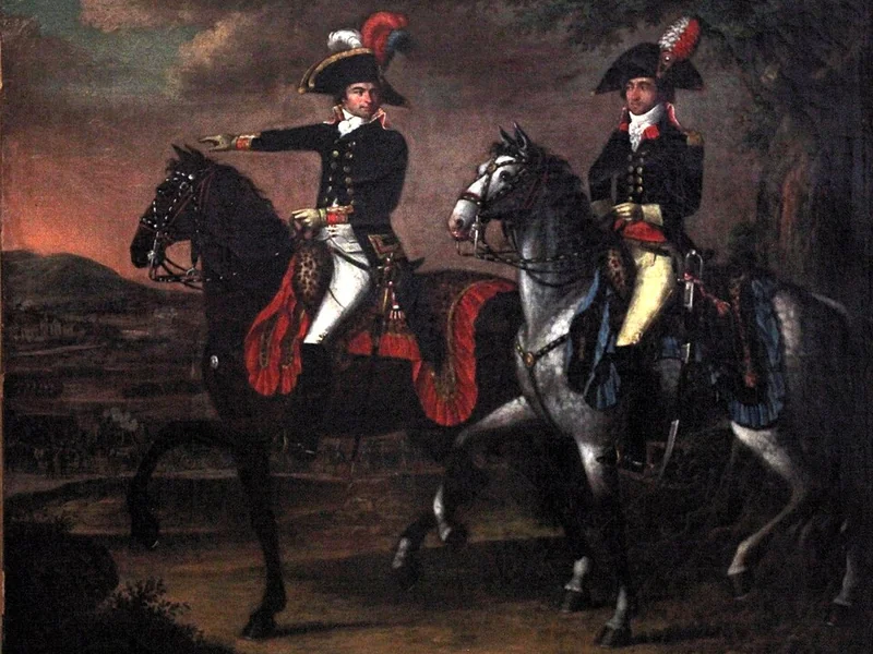 1756-Johann Friedrich Dryander - Ritratto del generale Jourdan e del suo aiutante